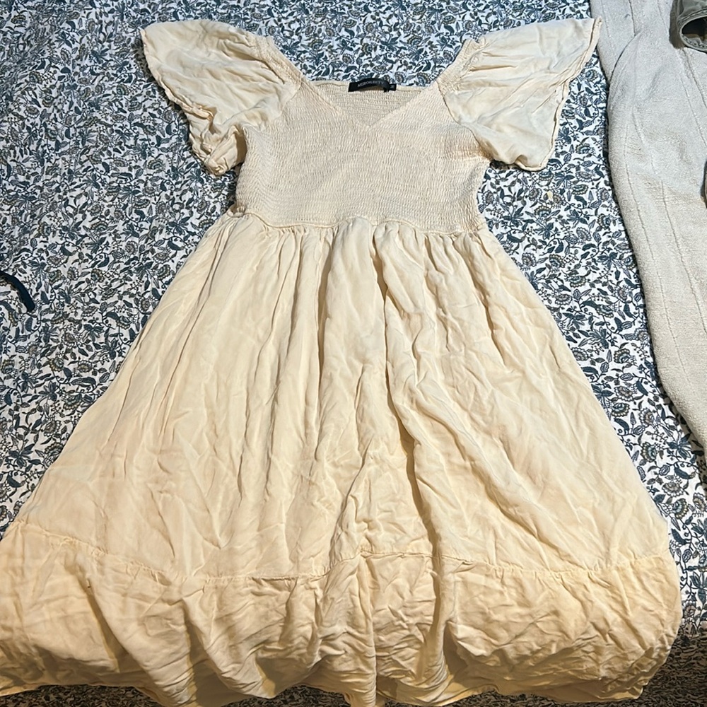 Cream midi dress